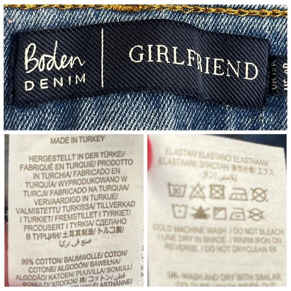 Boden Girlfriend Jeans Mid Rise Ankle Medium Blue Denim Wash Women’s Size 8 - Picture 6 of 9